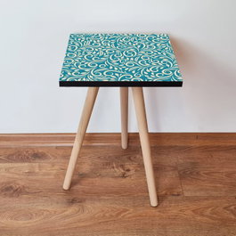 Hanah Home Mesa auxiliar Shp171 - Azul y Crema